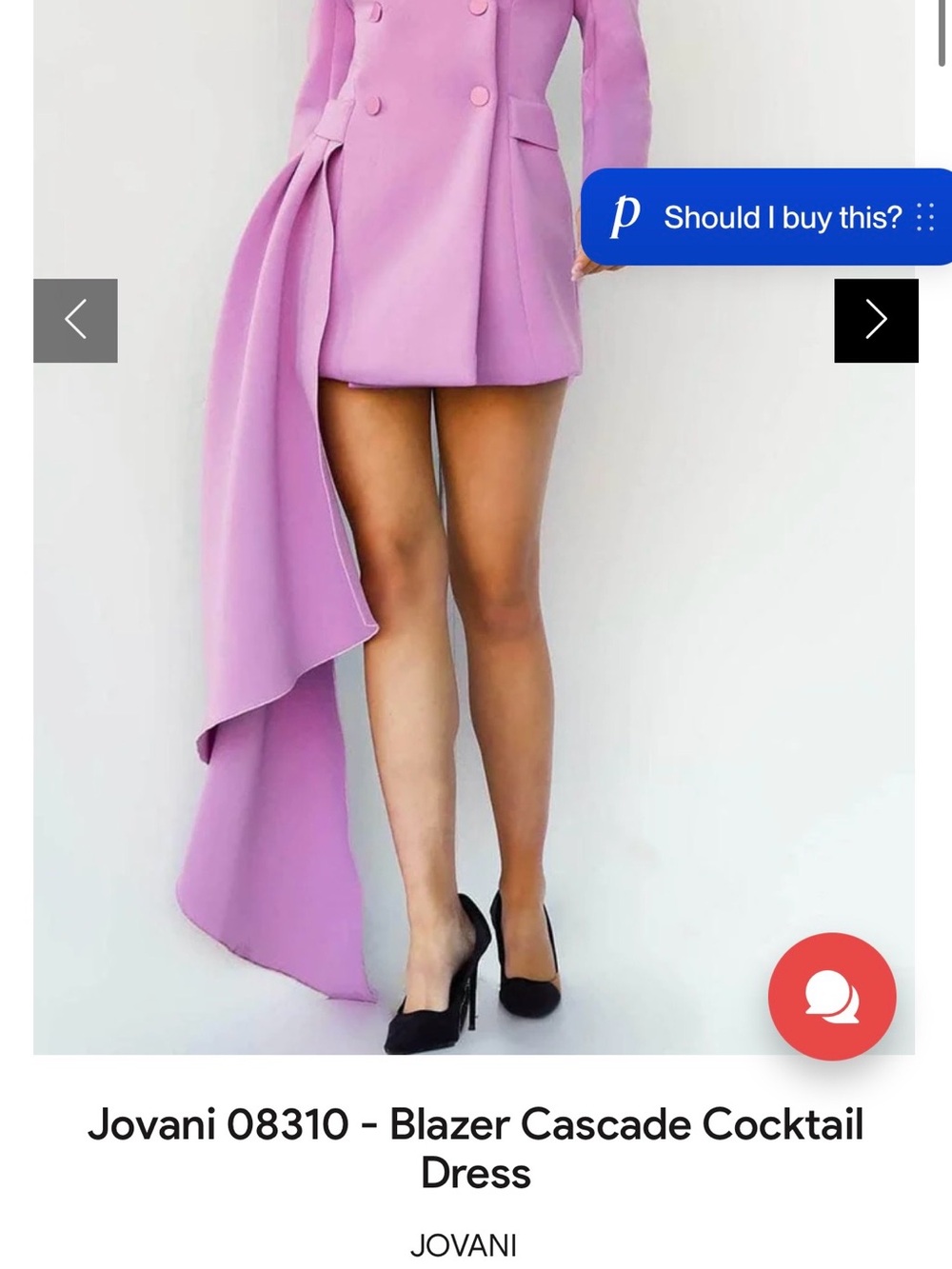 JVN by Jovani Red Asymmetrical Blazer Mini Dress - Picture 3 of 3